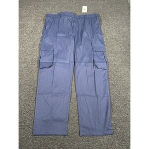 NWT Flexrover Men's Lightweight‎ Cargo Pants 4XL Navy Blue Pull On Drawstrings